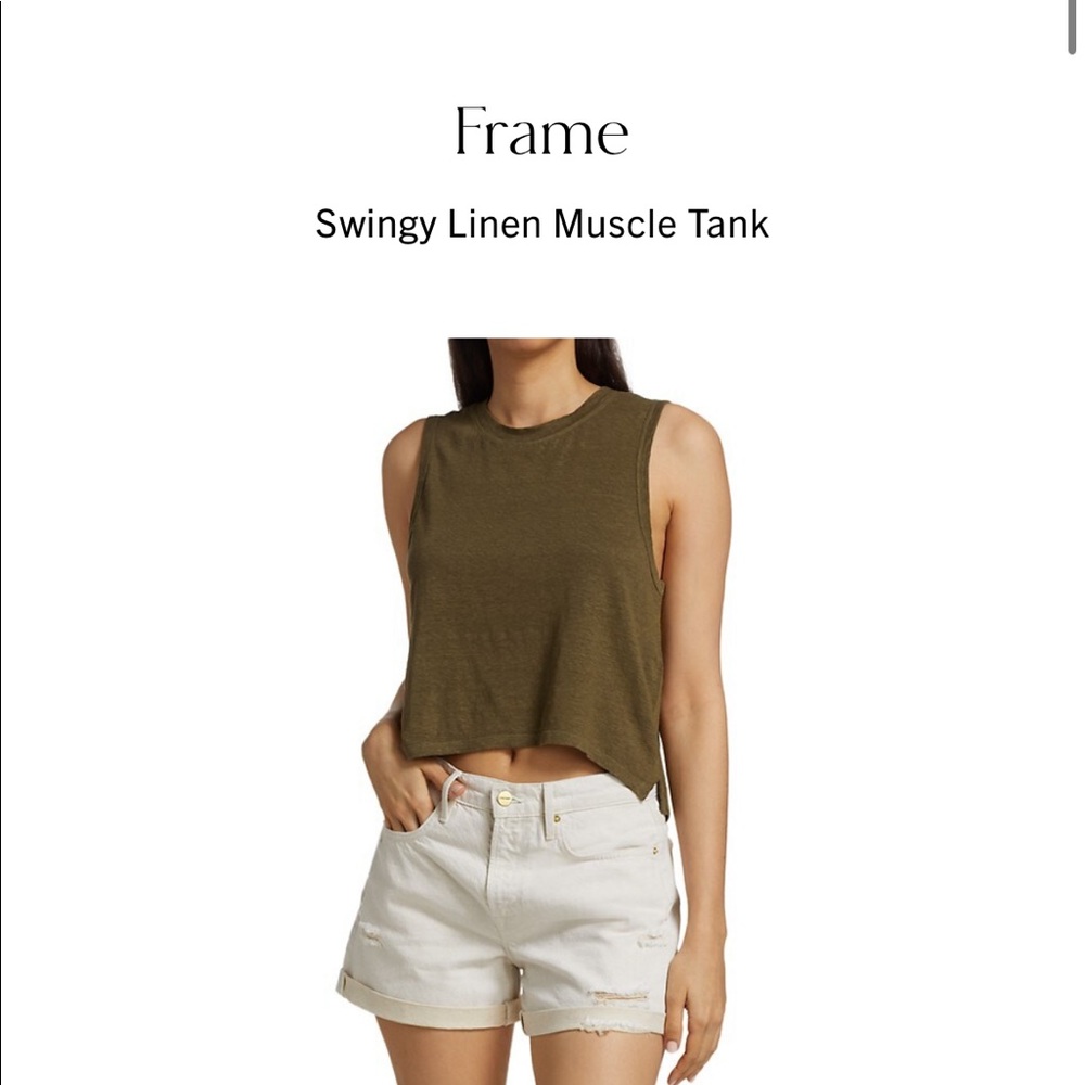 Frame- Swingy Muscle Tank in Moss
